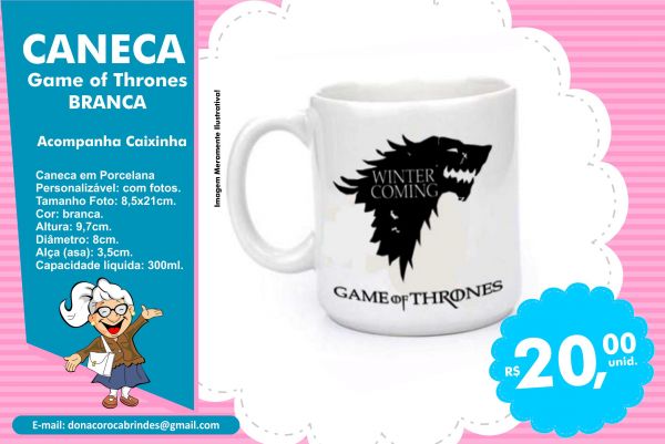 CANECA Game of Thrones BRANCA