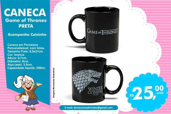 CANECA Game of Thrones PRETA